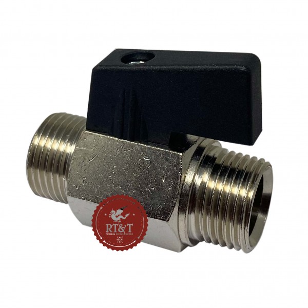 Rubinetto carico valvola a sfera 3/8 maschio maschio lunghezza 42 mm