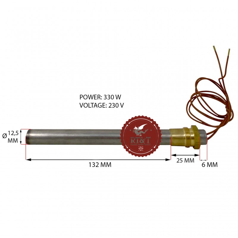 Resistenza Candeletta accensione per stufe a pellet 1044 con tubo  convogliatore aria 18x190x9.9x175 mm